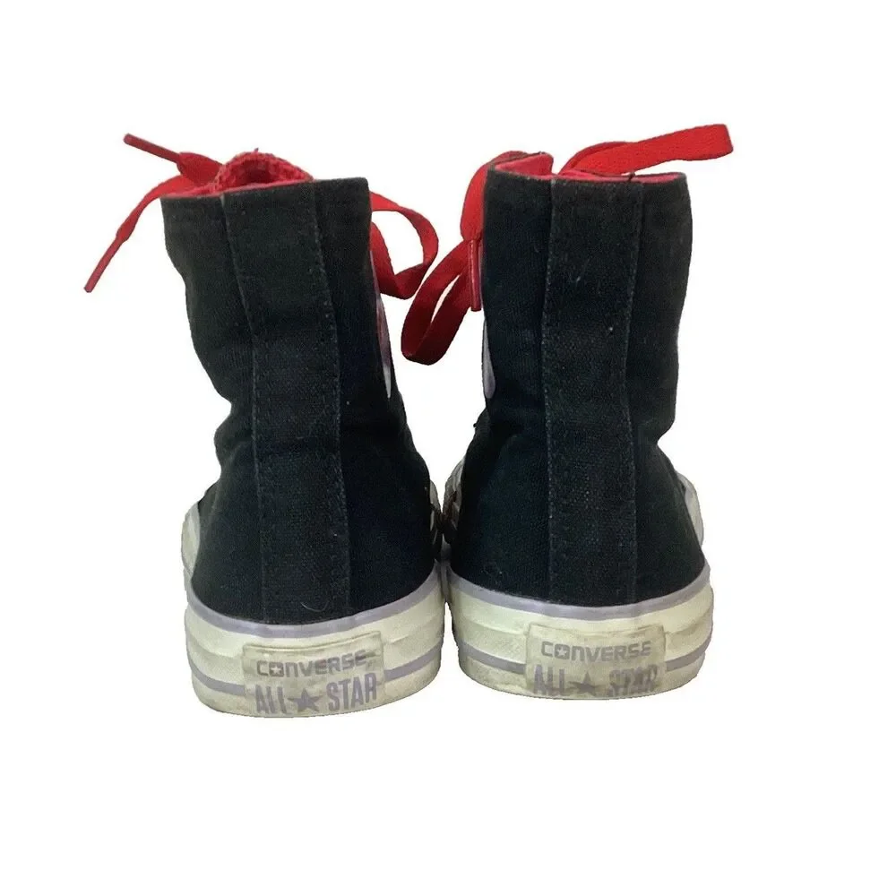 Converse CTAS Double-Tongue Junior's Sz 5 Black & Purple High Tops 642889F